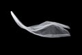 Wedding white Bridal veil isolated on black background. veil flutters in the wind Royalty Free Stock Photo