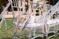 Wedding white chairs Royalty Free Stock Photo