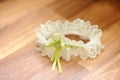 Wedding white garter Royalty Free Stock Photo