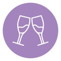 Wedding wine glasses, icon