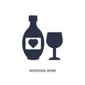 wedding wine icon on white background. Simple element illustration from birthday party and wedding concept