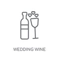 wedding Wine linear icon. Modern outline wedding Wine logo conce