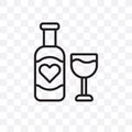 wedding Wine vector linear icon isolated on transparent background, wedding Wine transparency concept can be used for web and mobi