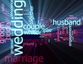 Wedding word cloud glowing Royalty Free Stock Photo