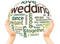 Wedding word cloud hand sphere concept Royalty Free Stock Photo