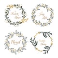 Wedding wreath collection for wedding invitation.