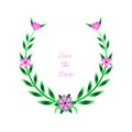 Wedding wreath, Save the date bouquet of violet flowers