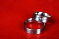 Weddings Bands on red Royalty Free Stock Photo