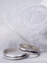 Weddings rings and floral decoration Royalty Free Stock Photo