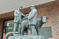 Wedel Germany, 1.08.2023, Monument, Farmers and merchants sealed the trade with a handshake Royalty Free Stock Photo