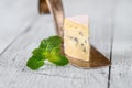 Blue cheese with white mould Royalty Free Stock Photo