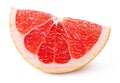 Wedge of pink grapefruit citrus fruit isolated on white Royalty Free Stock Photo