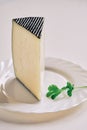 Wedge of semi-cured Manchego cheese Royalty Free Stock Photo