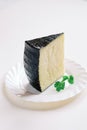 Wedge of semi-cured Manchego cheese Royalty Free Stock Photo