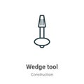 Wedge tool outline vector icon. Thin line black wedge tool icon, flat vector simple element illustration from editable