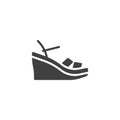 Wedges sandals vector icon