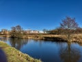 Wedgwood Factory building and canal reflections Royalty Free Stock Photo