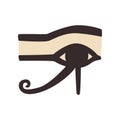 Wedjat or eye of Horus. Ancient Egyptian symbol of protection, royal power and good health. Flat vector element for