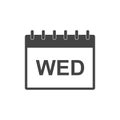 Wednesday calendar page pictogram icon. Simple flat pictogram for business, marketing, internet concept on white background.