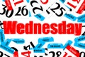 Wednesday Three-dimensional red song text. Royalty Free Stock Photo