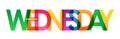 WEDNESDAY colorful overlapping letters banner