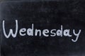 Wednesday handwritten on blackboard Royalty Free Stock Photo