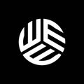 WEE letter logo design on black background. WEE creative initials letter logo concept. WEE letter design