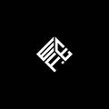 WEF letter logo design on black background. WEF creative initials letter logo concept. WEF letter design.