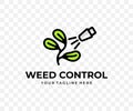 Weed control, spraying weeds pesticide, sprayer, colored graphic design Royalty Free Stock Photo