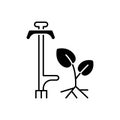 Weed puller black linear icon Royalty Free Stock Photo