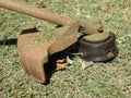 A weed-wacker at belmont house, bequia Royalty Free Stock Photo