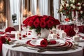 WEEDING DECORATIVE TABLE GENERATED BY AI TOOL Royalty Free Stock Photo