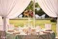Weeding table arrangement Royalty Free Stock Photo