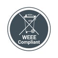 WEEE, Waste electrical and electronic equipment directive compliant symbol Royalty Free Stock Photo