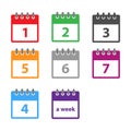 A week Calendar icon vector in modern flat style for web, graphic and mobile design