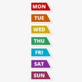 A week Calendar sticker in modern flat style for web