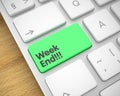 Week End - Message on the Green Keyboard Key. 3D. Royalty Free Stock Photo