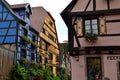 Typical and beautiful houses of the French Alsace. `Rue Du Cerf` = Cert St