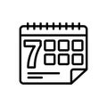 Black line icon for Week, hebdomad and seven day Royalty Free Stock Photo