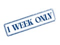 1 Week Only Rubber Stamp Seal with an Outline and Text Royalty Free Stock Photo