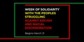 Week of solidarity with the peoples struggling against racism and racial Discrimination begins march 21. Vector banner, poster,