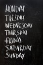 Weekdays on blackboard Royalty Free Stock Photo