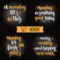 Weekdays motivation quotes big set.