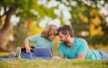 Weekend activity happy family lifestyle concept. Father with son use laptop. Dad and school boy child looking screen and Royalty Free Stock Photo