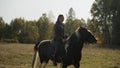 On a weekend in autumn a young girl came to the equestrian club to ride a horse in the fields