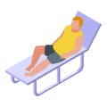 Weekend beach relax icon, isometric style Royalty Free Stock Photo