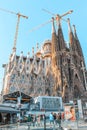 Weekend in the city of Barcelona. Sagrada Familia. Royalty Free Stock Photo