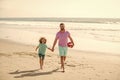 weekend family day. dad and child having fun outdoors. childhood and parenting. Royalty Free Stock Photo