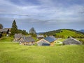 weekend houses at the Fohramoos European Protection Area near Dornbirn Royalty Free Stock Photo