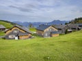 weekend houses at the Fohramoos European Protection Area near Dornbirn Royalty Free Stock Photo